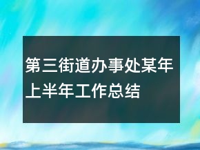 第三街道辦事處某年上半年工作總結(jié)