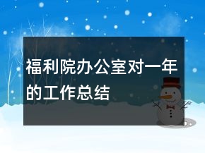 福利院辦公室對(duì)一年的工作總結(jié)