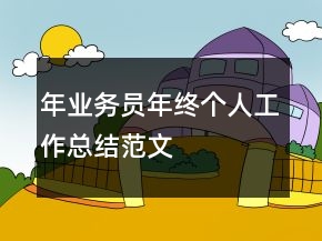 年業(yè)務(wù)員年終個人工作總結(jié)范文