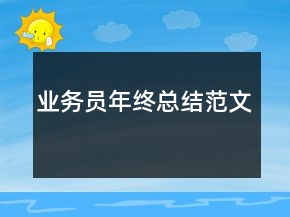 業(yè)務(wù)員年終總結(jié)范文