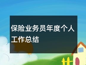 保險業(yè)務員年度個人工作總結