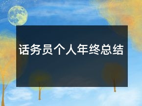 話務(wù)員個(gè)人年終總結(jié)