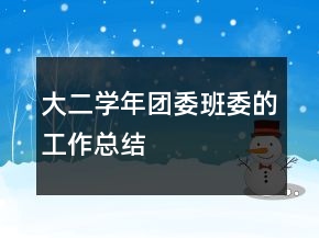 大二學(xué)年團(tuán)委班委的工作總結(jié)