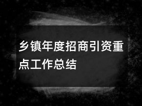 鄉(xiāng)鎮(zhèn)年度招商引資重點工作總結