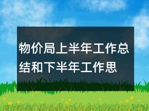 物價局上半年工作總結(jié)和下半年工作思路
