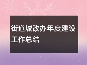 街道城改辦年度建設工作總結(jié)