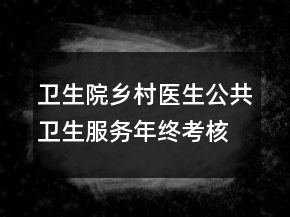 衛(wèi)生院鄉(xiāng)村醫(yī)生公共衛(wèi)生服務年終考核總結(jié)