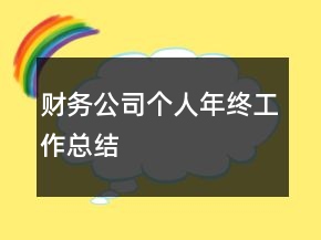 財(cái)務(wù)公司個(gè)人年終工作總結(jié)