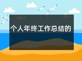 個人年終工作總結(jié)的