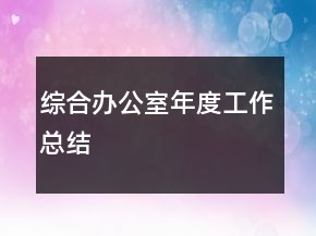 綜合辦公室年度工作總結(jié)