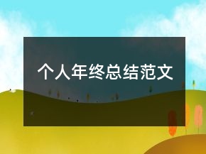個(gè)人年終總結(jié)范文
