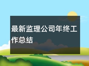 最新監(jiān)理公司年終工作總結(jié)