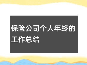 保險公司個人年終的工作總結(jié)