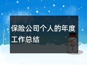 保險公司個人的年度工作總結(jié)