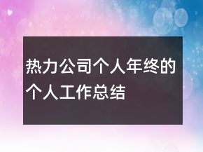 熱力公司個(gè)人年終的個(gè)人工作總結(jié)