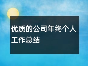 優(yōu)質(zhì)的公司年終個(gè)人工作總結(jié)