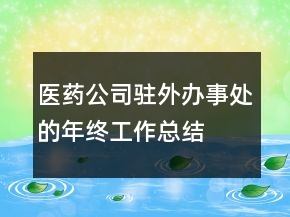 醫(yī)藥公司駐外辦事處的年終工作總結(jié)
