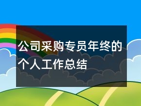公司采購(gòu)專員年終的個(gè)人工作總結(jié)