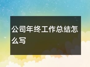 公司年終工作總結(jié)怎么寫