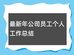 最新年公司員工個人工作總結(jié)
