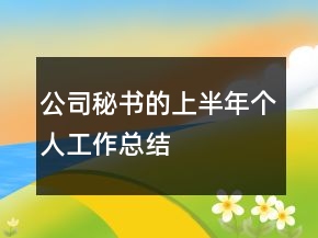 公司秘書的上半年個人工作總結