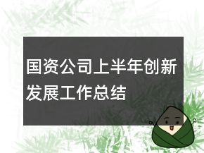國資公司上半年創(chuàng)新發(fā)展工作總結(jié)