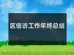 區(qū)信訪工作年終總結(jié)