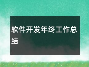 軟件開(kāi)發(fā)年終工作總結(jié)
