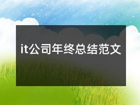 it公司年終總結(jié)范文