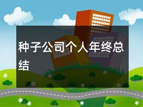 種子公司個人年終總結