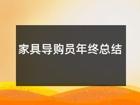 家具導(dǎo)購(gòu)員年終總結(jié)