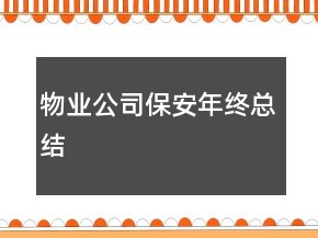 物業(yè)公司保安年終總結(jié)
