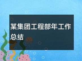 某集團工程部年工作總結(jié)