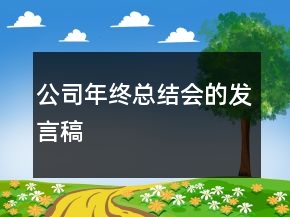 公司年終總結(jié)會(huì)的發(fā)言稿