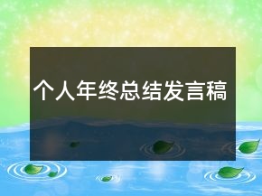 個(gè)人年終總結(jié)發(fā)言稿