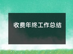 收費(fèi)年終工作總結(jié)