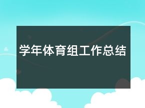 學(xué)年體育組工作總結(jié)