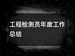 工程檢測(cè)員年度工作總結(jié)