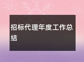 招標代理年度工作總結(jié)