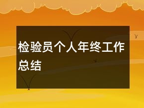 檢驗(yàn)員個人年終工作總結(jié)