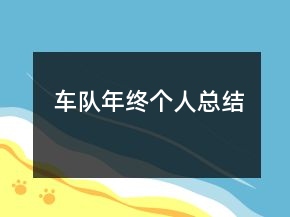 車隊(duì)年終個(gè)人總結(jié)