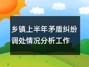 鄉(xiāng)鎮(zhèn)上半年矛盾糾紛調處情況分析工作總結