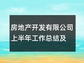 房地產(chǎn)開發(fā)有限公司上半年工作總結(jié)及今后工作設(shè)想個人工作總結(jié)