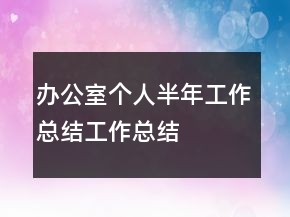 辦公室個人半年工作總結(jié)工作總結(jié)