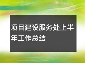 項(xiàng)目建設(shè)服務(wù)處上半年工作總結(jié)