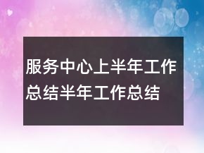 服務中心上半年工作總結半年工作總結