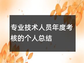 專業(yè)技術(shù)人員年度考核的個人總結(jié)