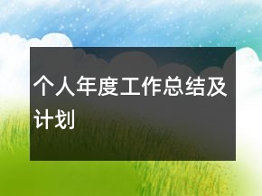 個人年度工作總結及計劃