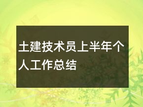 土建技術(shù)員上半年個(gè)人工作總結(jié)
