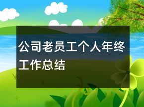 公司老員工個(gè)人年終工作總結(jié)